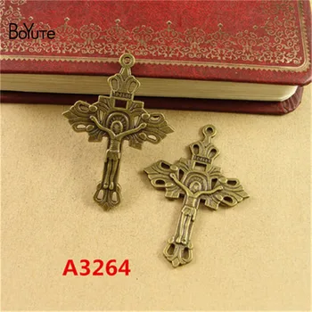 

BoYuTe (50 Pieces/Lot) 45*31MM Cross Charms Antique Bronze Metal Zinc Alloy Necklace Bracelet Diy Charm Pendant Jewelry Findings