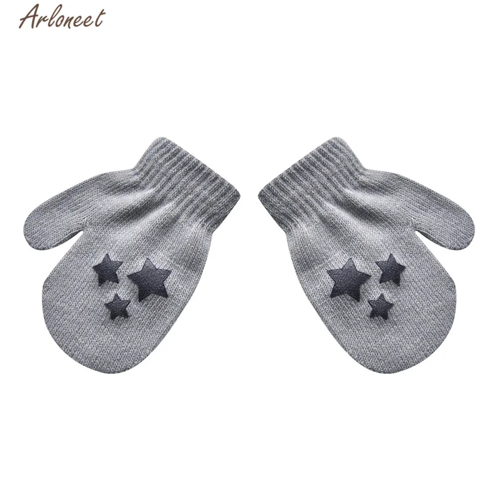 

ARLONEET Gloves baby Cute Acrylic Star Print Gloves Girls Boys Autumn And Winter Cool Warm 18cm quality Print Gloves