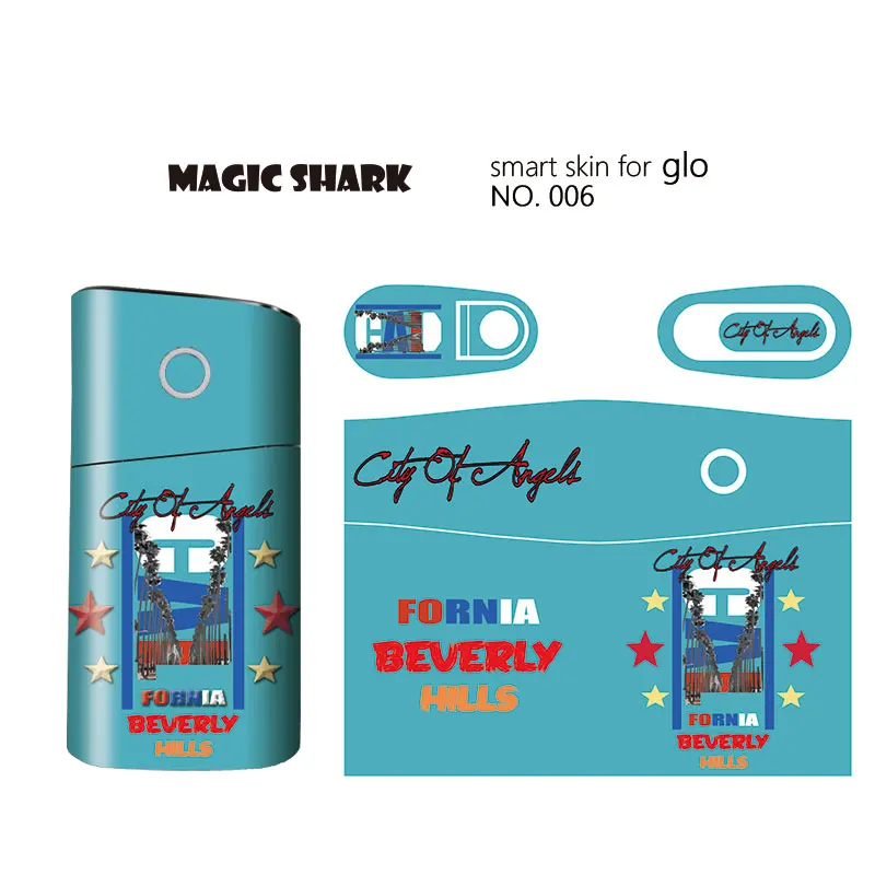 Волшебная Акула, новинка, стерео пленка, наклейка s для Glo, аксессуары для электронной сигареты, защитная крышка, наклейка для Glo - Цвет: 006