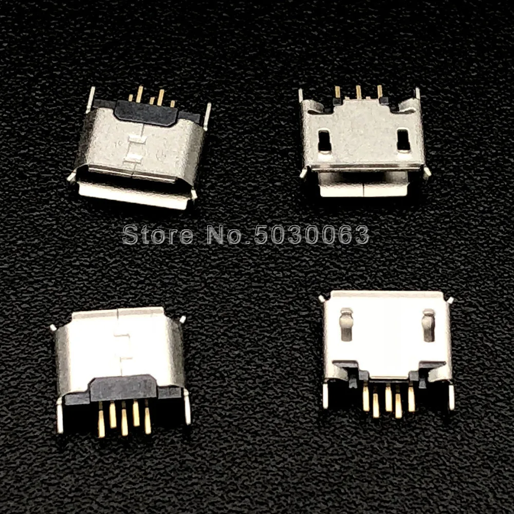 Enchufe hembra MICRO 5P, Conector de interfaz USB de 5 pines, 180 grados, 20 unids/lote