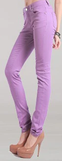 Джинсы с высокой талией для женщин зима осень джинсы для женщин обтягивающие узкие офисные джинсовые брюки карандаш женские джинсы женские брюки - Цвет: light purple