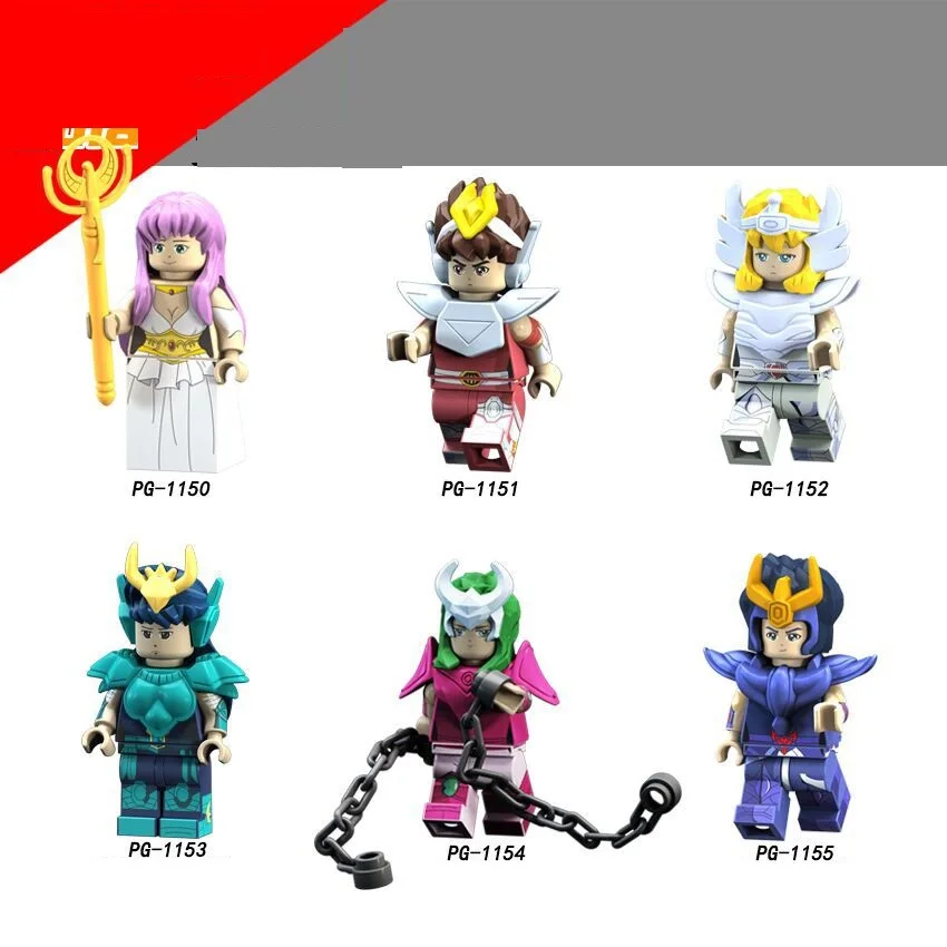 

Anime Man Saint Seiya Athena Glacier Zilong Building Blocks Figurines Toys for Children Kids