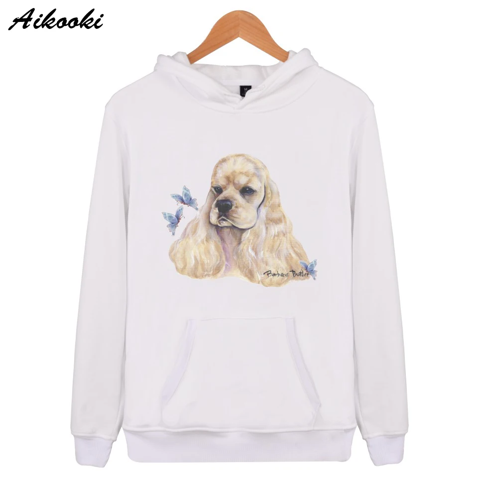 Blue Butterfly Cocker Spaniel Sweatshirt Hoodies Fashion Hoodie Mens Hip Hop Casual Funny Long Sleeve  Hooded Sweatshirts