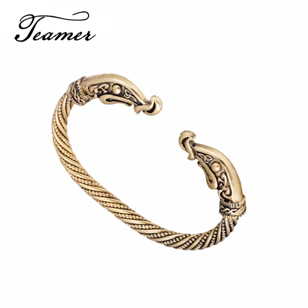 

Minimal 2017 Screw Nail Bangle Punk Gothic Charm Knot Viking Bracelet Gold-color Dragon Bracelets & Bangles for Man/Woman Gifts