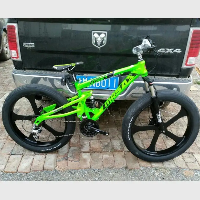 Discount Kalosse Aluminum full suspension  frame   beach/snow   fat  bicycle, 26*4.0 inch  21/24/27/30speed ,26*17 fat bikes 2