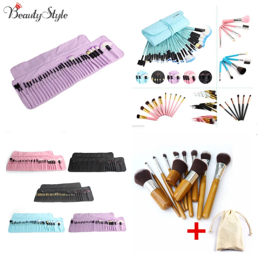 

5/ 6/ 10/ 11/ 32pcs Makeup Brush Set Professional Soft Cosmetic Eyebrow Shadow Powder Lipsticks Brushes Kit Gift + Pouch Bag