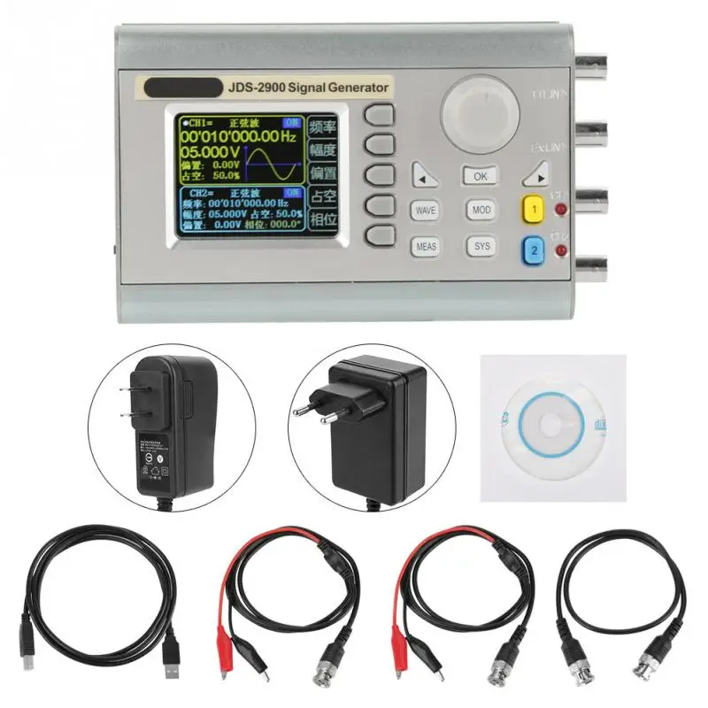 

1 Set Dual-channel AC100-240V Signal Source JDS2900 DDS function Signal Generator Counter Digital Control Sine Frequency New