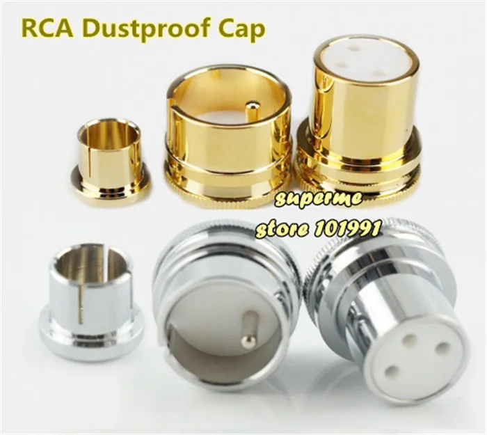 

DEBROGLIE 2pcs Gold-plated Rhodium plated xlr cap RCA Lotus cap Shielded Cover dustproof CAP XLR male/female Protective cover