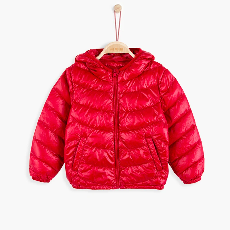 

5 Colors Fashion Kids Boys Girls Down Jacket 2017 New Solid Boys Hooded Coats Warm Jackets Autumn Winter Windproof Coats JF269