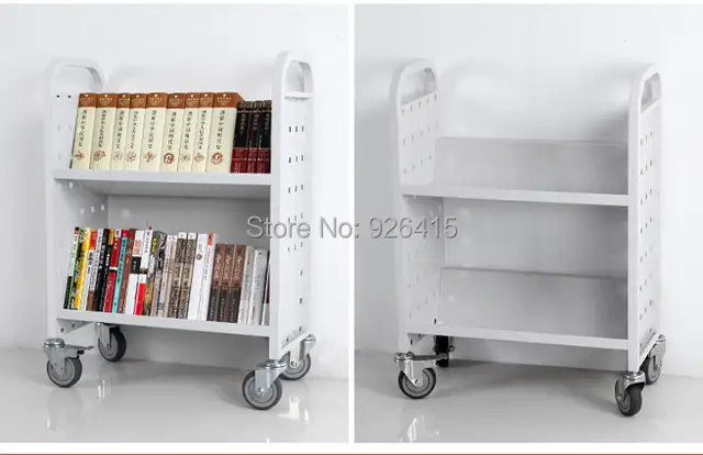 Internet Magazin Welded Steel Bookshelf With 4 Wheels Single Sided