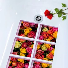 6 шт. 3D стереовидение ПВХ водонепроницаемый стикер для ванной противоскользящие банные Стикеры для ванной Наклейка Настенная домашний декор для ванной комнаты