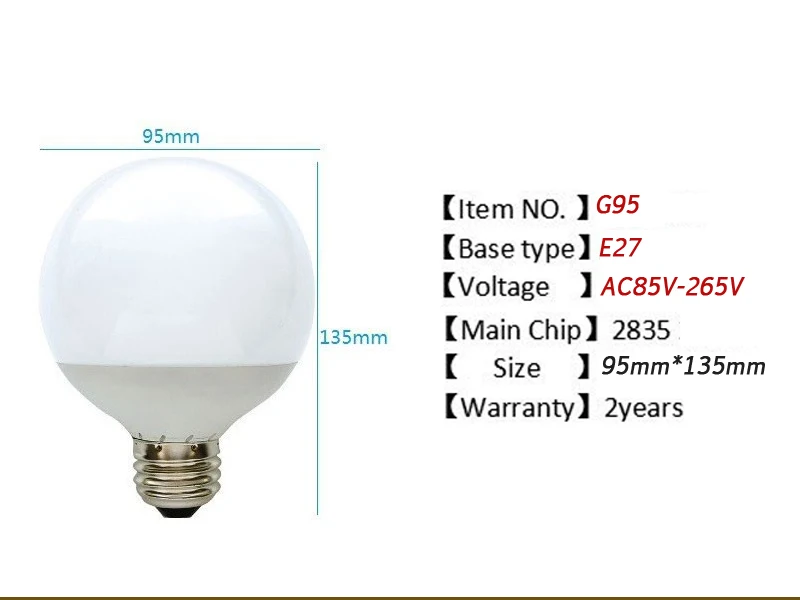 Светодиодный лампы E27 E26 лампа G80 G95 G120 светодиодный светильник AC85-265V светодиодный лампада холодный белый и теплый белый Светодиодный точечный светильник для настольной лампы светильник