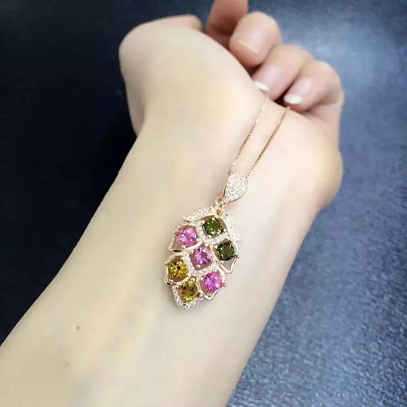 

2017 Qi Xuan_Tourmaline Stone Fashion Pendant Necklaces_Tourmaline Necklaces_Quality Guaranteed_Manufacturer Directly Sale