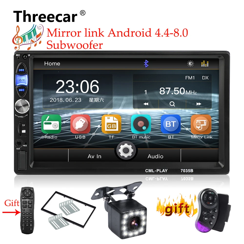 

Mirror link Android 8 Double Din Car Radio for subwoofer Bluetooth 2din Car Multimedia Player Autoradio MP5 USB Audio Stereo