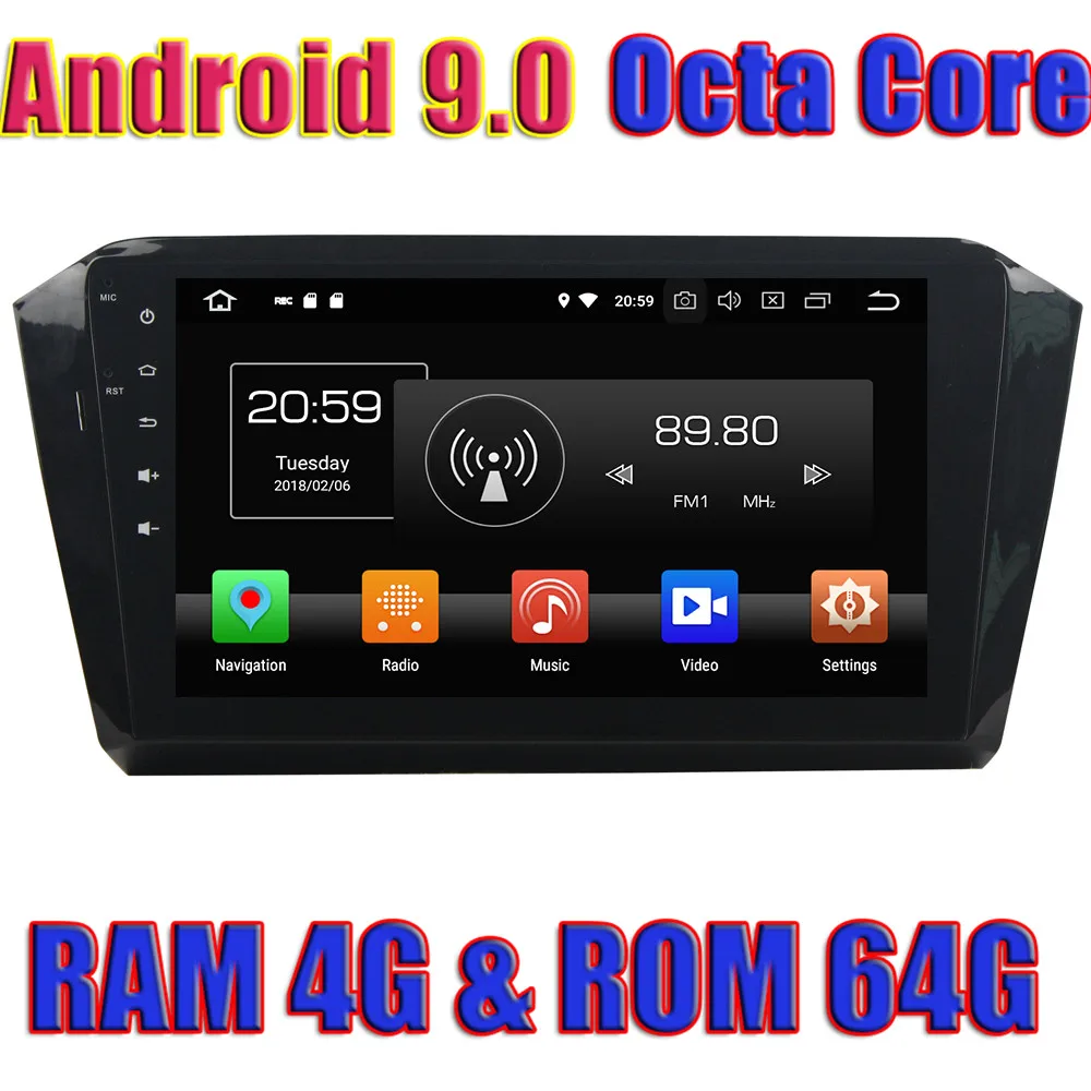 Wanuary 10 1 дюймов Android 9 0 автомобильное медиа центральное радио для VW Magotan 2016-2017 GPS
