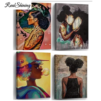 

5D Diamond Painting Cross Stitch Kit Full Drill Beautiful African Woman DIY Diamond Embroidery Arts Home Wall Decoration FS5941