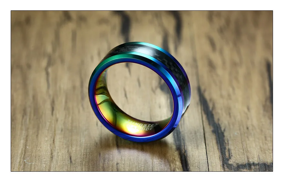 Meaeguet, многоцветное мужское кольцо из углеродного волокна, обручальное, Брендовое, 8 мм, ширина, карбид вольфрама, 2,6 мм, толстое кольцо, Трендовое мужское ювелирное изделие
