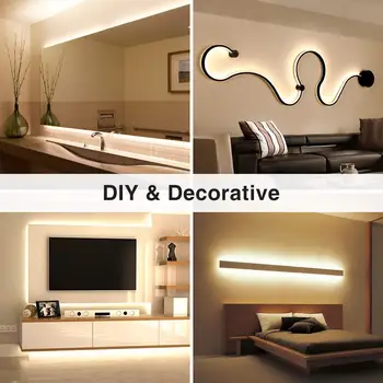 

Warm White LED Light Strip, 3000K Flexible White Neon Light Premium High Density 16.4 Ft/5m 600 LEDs, UL-Listed Upgrade Silicone