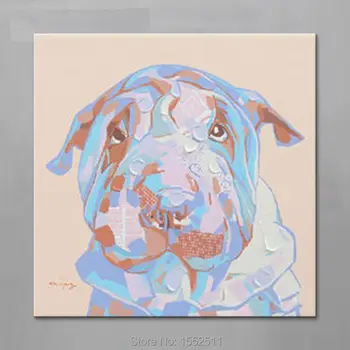 

Dog Oil painting On Canvas Wall Pictures Paintings For Living Room Wall Art Canvas plattle knife modern abstract hand painted1