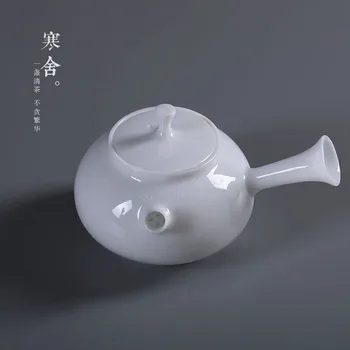 

China white porcelain teapot hand-made ceramic tea pot ball hole filters small side single kettle household Kung Fu tea set