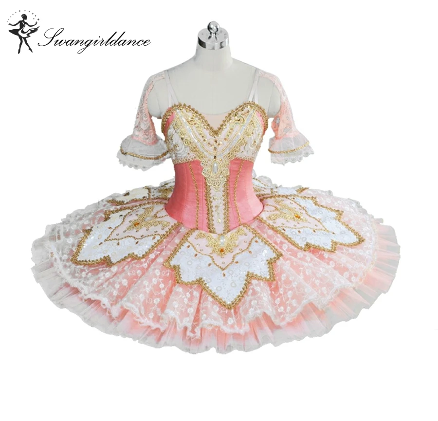 Pink Peach Fairy Princess Professional Tutu Women Ballet Pancake Costume Platter Bellrina Pink Tutu BT9039