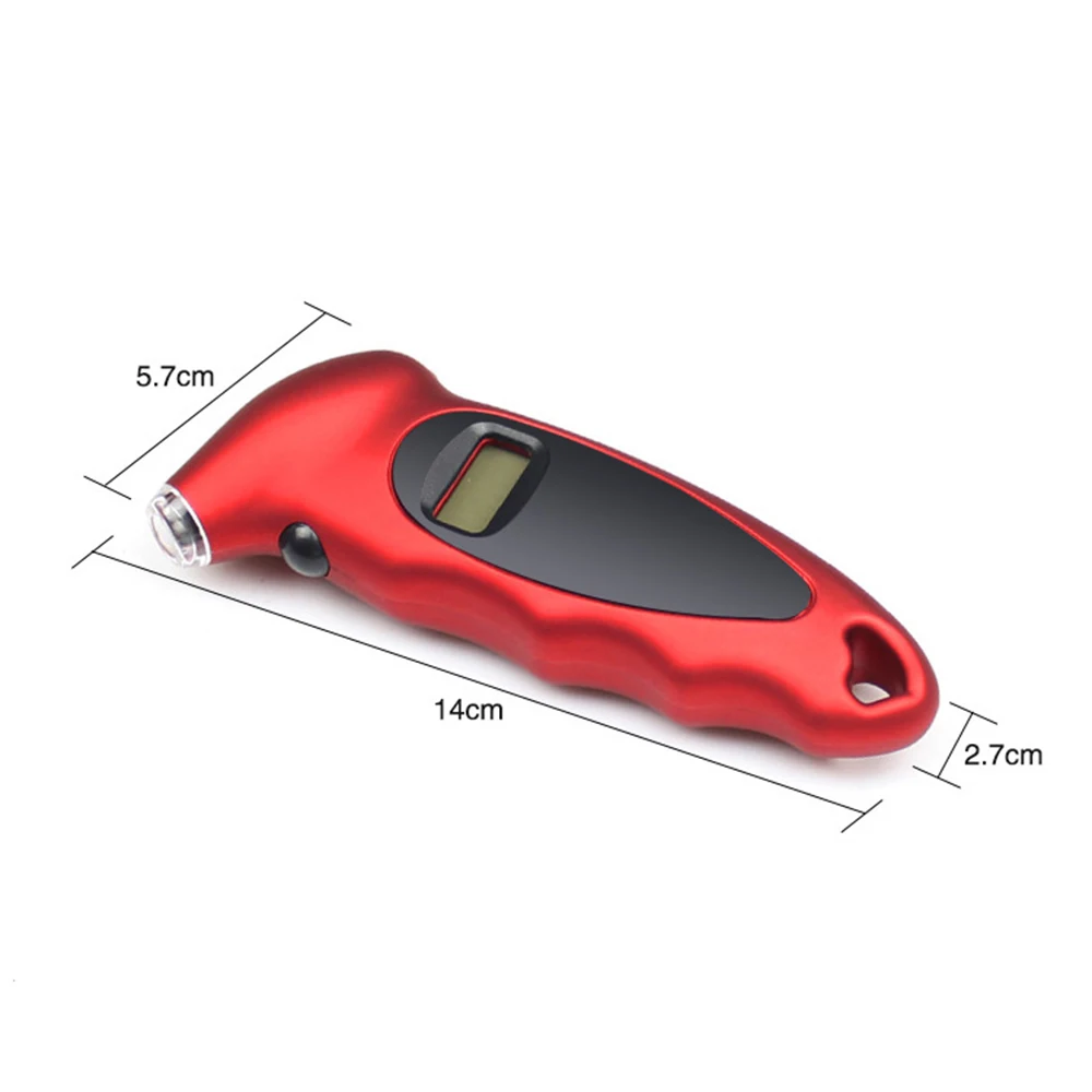 Цифровой воздуха в шинах автомобиля Давление датчик ЖК-дисплей Подсветка Шин Измеритель с дисплеем барометр манометр метр для Мотоцикл