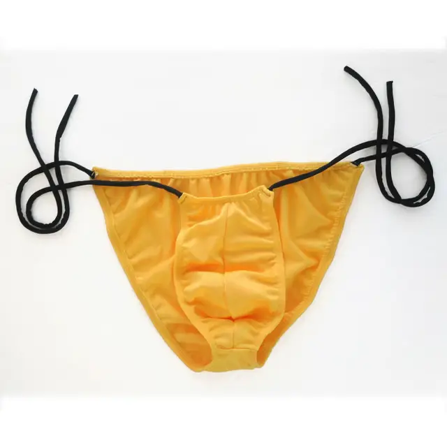 Mens String Bikini Contoured Pouch G4871 side ties Swim Fabric on