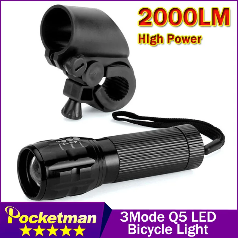 

Promotion 90% off:New 2000 Lumen Q5 Cycling Bike Bicycle LED Flashlight Front Head Light with Handlebar