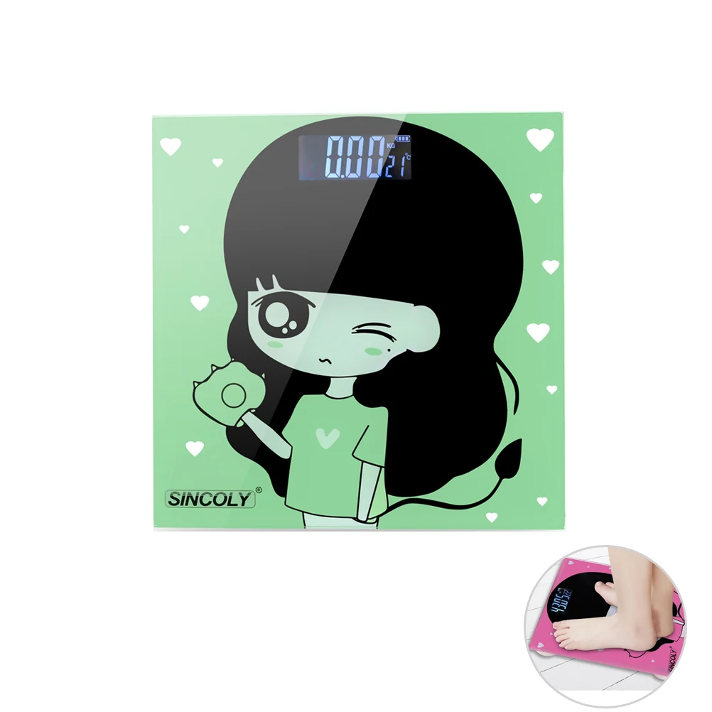 

1pc Digital Cartoon Body Weight Electronic Scale with Room Temperature