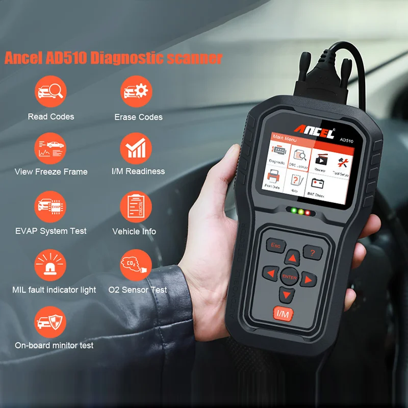 Ancel AD510 Pro OBD2 ODB сканер автомобильный диагностический инструмент полная функция Автомобильный сканер Авто сканер OBD Код двигателя считыватель