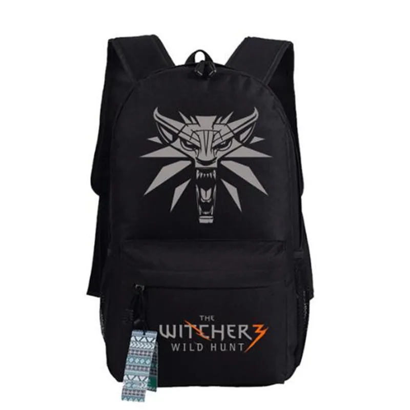 

Game The Witcher 3: Wild Hunt Printing Backpack Unisex Canvas Student Book Shoulder Bags Xmas Gift