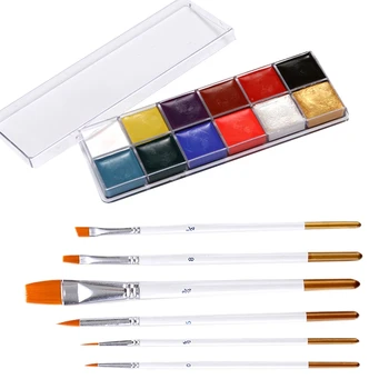 

12 Color Face Body Art Painting Body Paint Oil Painting Tattoo Makeup Cosmetics Body Painting Halloween Party
