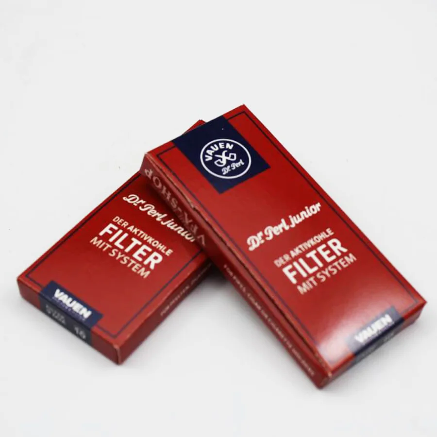 50 Pcs / 5 Box Vauen 9mm Smoking Pipe Filters Disposable Activated Carbon Filter Smoking Tools Accessories