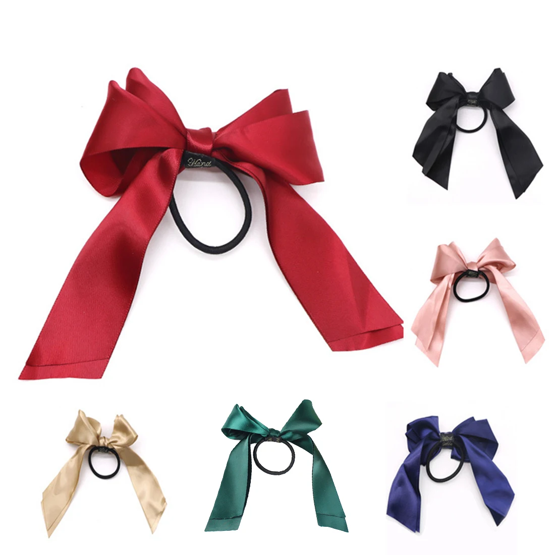 Hair Band Attractive New Ribbon bow hair band Women Girls Satin Ribbon