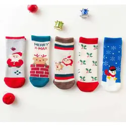 5 шт. зимние детские рождественские носки нескользящие Дети малышей Смешанный хлопок носки для детей мальчиков и девочек удивительные