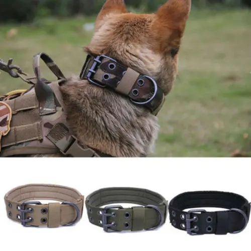 

NEW Military Tactical Adjustable Dog Training Collar Nylon Leash Metal Buckle M L XL Dogs Collar