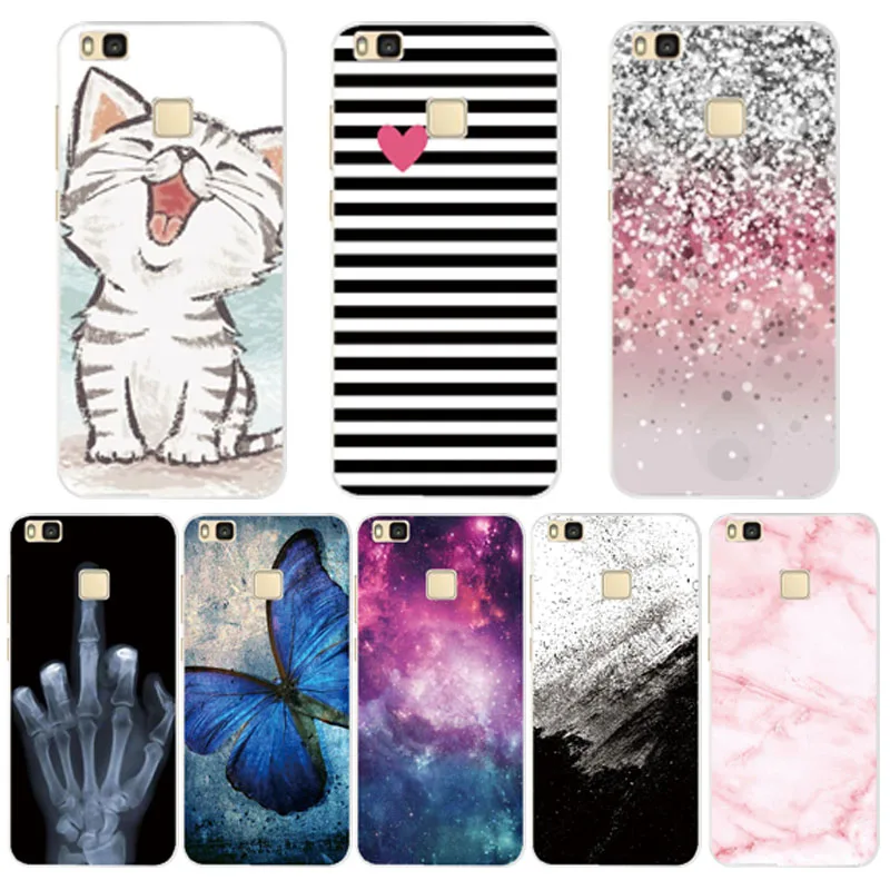For Cover Huawei P9 Lite Case Cute Animal Black Silicone Soft TPU for Funda 2016 P 9 P9Lite Phone Back Cases |