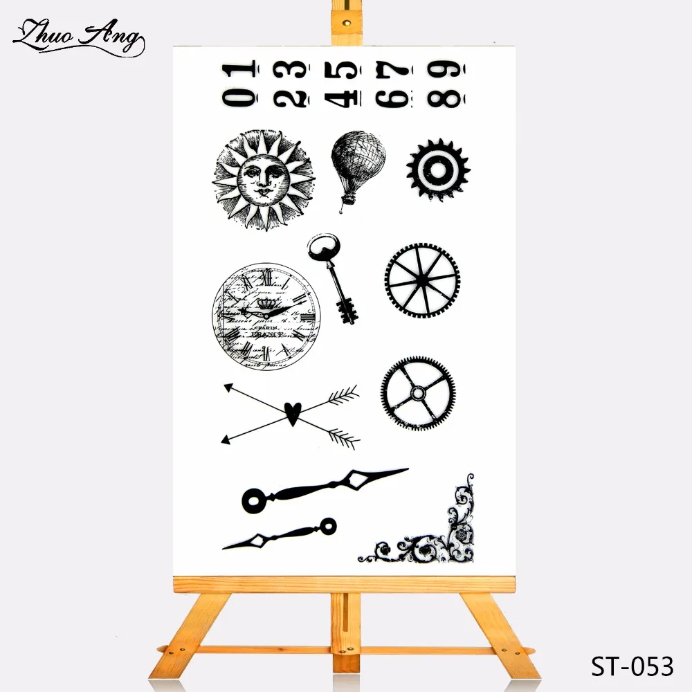 

ZhuoAng Transparent Clear Stamp Beautiful Clocks Seal for DIY Scrapbooking Photo Album Card Making DIY Decoration Supply