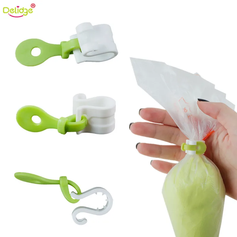 Delidge 3pcs/set Decorating Bag Clips Plastic Icing Piping Bags Nozzles Set Clips Tool Cream ...