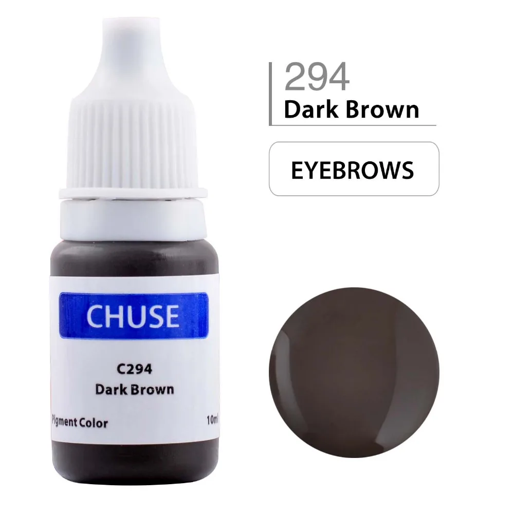 

CHUSE Permanent Makeup Ink Corrector TattooInk Set Microblading Pigment for Maquiagem Definitiva 10ML Dark Brown C294