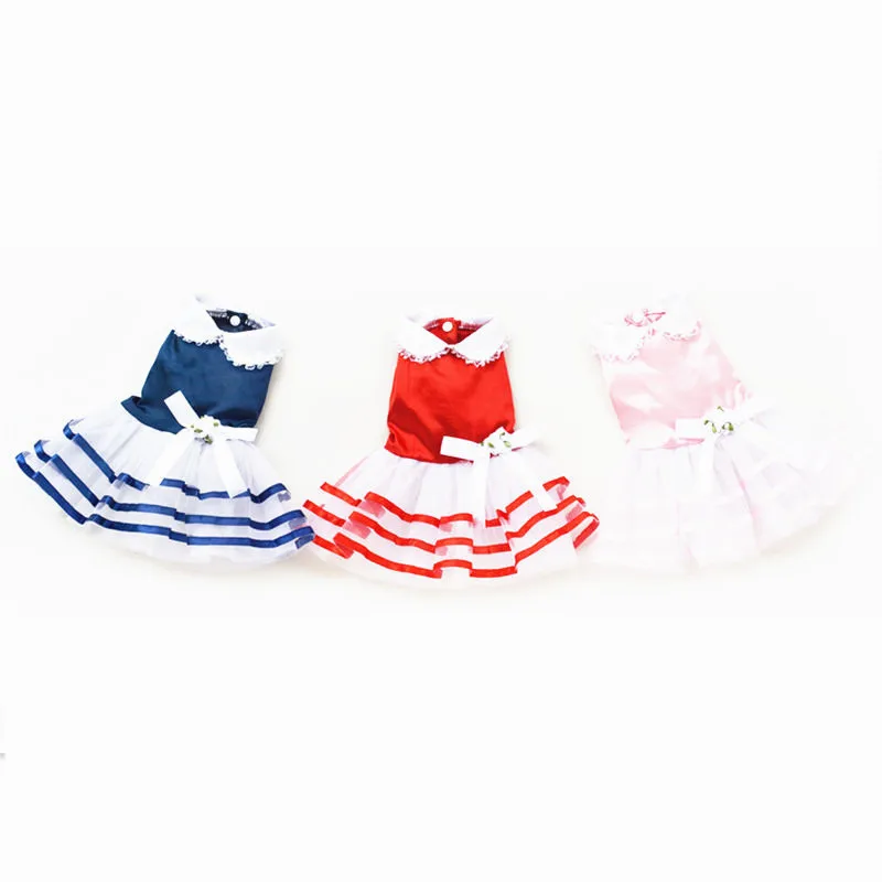 

Free shipping cheap dog dress for puppy pet dog robe chien summer pet dog clothes skirt princess girl dress