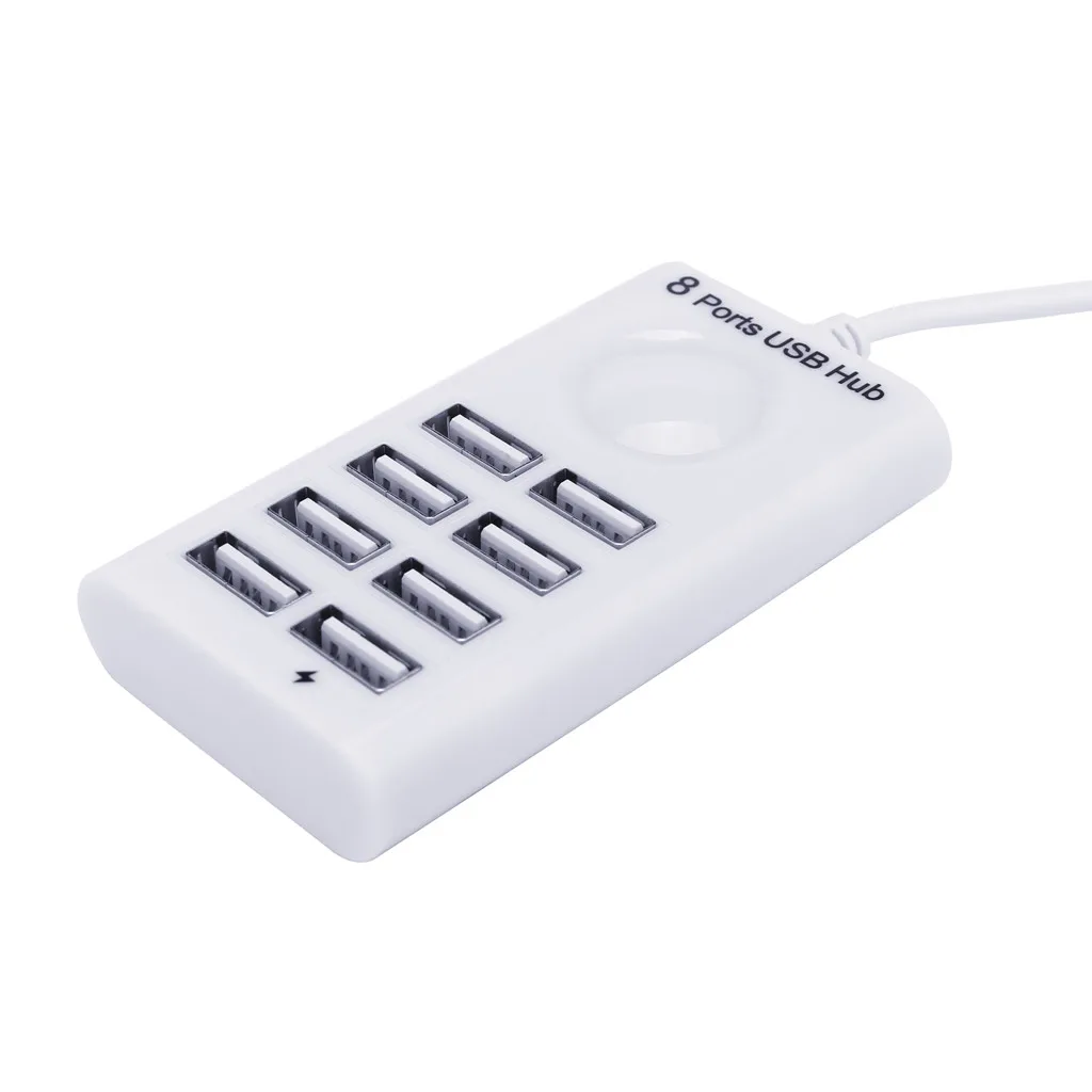 CARPRIE usb-хаб Высокое качество Поддержка 2 ТБ HDD Тонкий USB 2,0 высокоскоростной 8 портов 480 Мбит/с концентратор Белый провод длина 1 м для планшетных ноутбуков