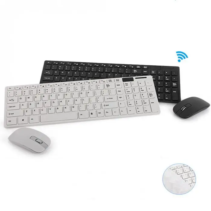 2,4G Беспроводная клавиатура мышь набор Беспроводная оптическая мышь 1600 точек/дюйм клавиатура фильм Набор для ноутбука ПК GT66