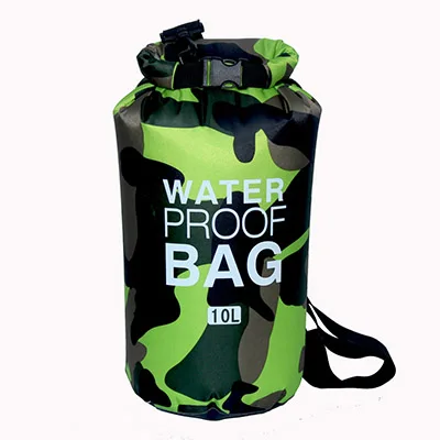Водонепроницаемый мешок сухой мешок Открытый Камуфляж ПВХ сумки для спорта плавание Кемпинг Рыбалка рафтинг океан 2L/5L/10L/15L/20L/30L - Цвет: 10L green