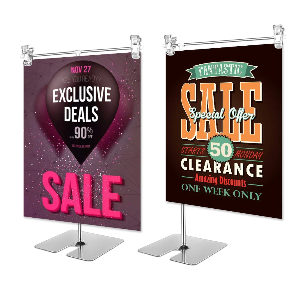 SVIAO Telescopic Display Stainless Steel Poster Clip Promotional Sign Rack Sales Cardboard Display Stand