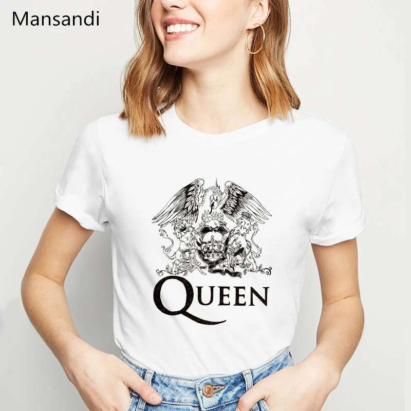 

vogue freddie mercury tshirt women queen band logo Dragon printed t shirt femme harajuku shirt tumblr tops tee female t-shirt