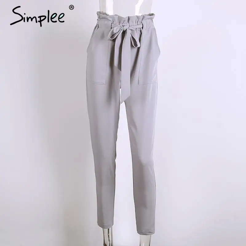 Simplee Apparel ПР шифон высокой талии шаровары Женщин stringyselvedge летний стиль