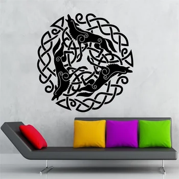 

Wall Sticker Vinyl Decal Pattern Wolf Druid Irish Ireland