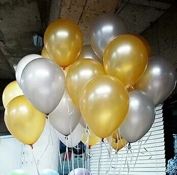 50 шт. 10 дюймов 1,5 г черный золотой розовый синий резиновые надувные шарики для праздника Праздник День Рождения Вечеринка свадебные украшения воздушные гелиевые воздушные шары - Цвет: gold silver