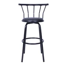 Винтажный барный стул 75 см из кованого железа, простой вращающийся барный стул, простой кожаный высокий стул с спинкой